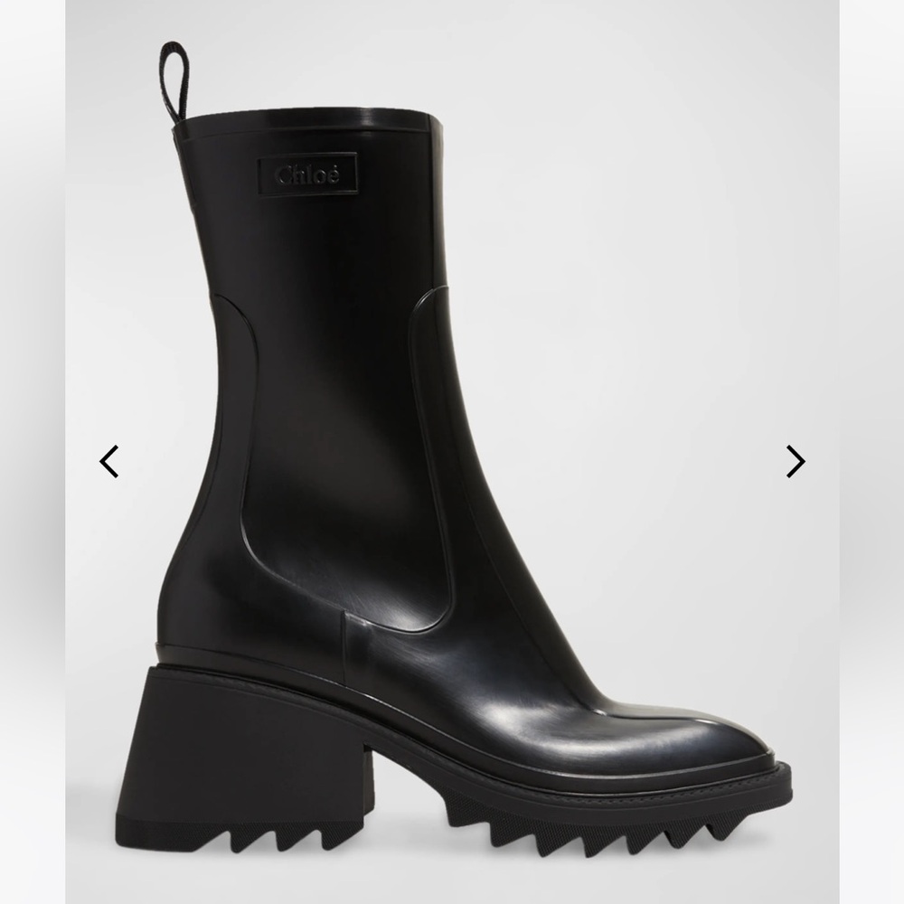 Chloe Black Winter Rain Boots with Chunky Platform